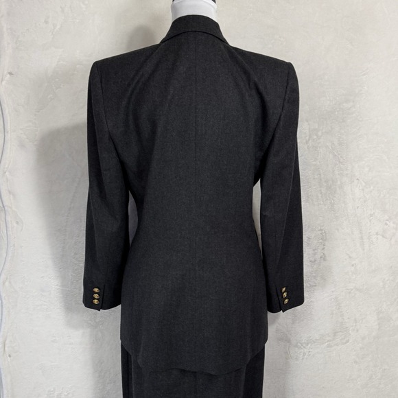 Vintage Talbots‎ Double Breasted Midi Skirt Suit Size 10 8 Wool Gold Button Read - Picture 4 of 16